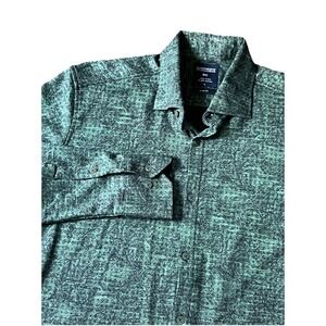Montreux Mens Slim Fit 4-way Stretch Jersey Knit Graphic Shirt Button Down Large